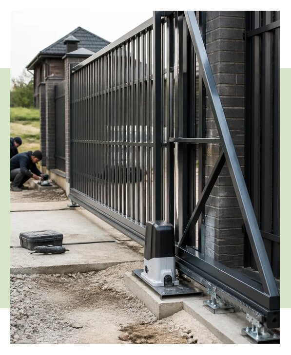 Откатные ворота под ключ с установкой для дома и бизнеса в Анжере-Судженске
